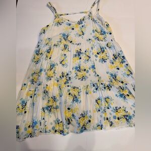 Torrid, 2x , plus size tiered sundress in white with blue/yellow floral print